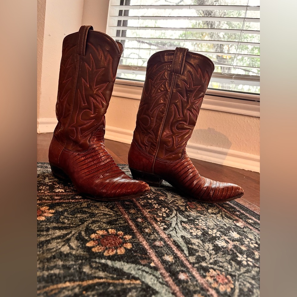 Vintage Tony Lama Cowgirl Boots Real Leather